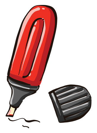 Red marker, illustration, vector on white background.のイラスト素材
