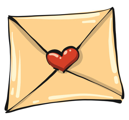 Love letter, illustration, vector on white background.のイラスト素材