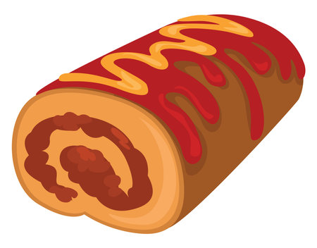 Tasty meatloaf, illustration, vector on white background.のイラスト素材