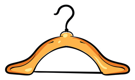 Orange hanger, illustration, vector on white background.のイラスト素材