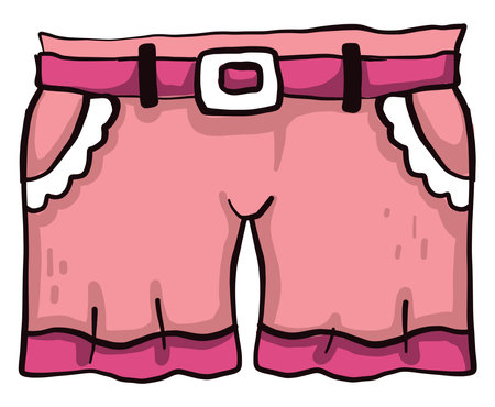Pink shorts, illustration, vector on white background.のイラスト素材