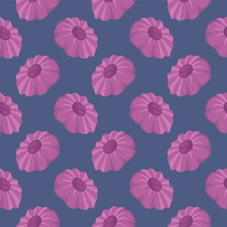 Delicious qurabiya,seamless pattern on purple background.のイラスト素材