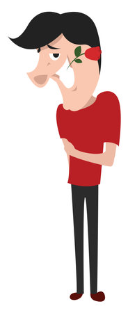 Shy man, illustration, vector on white background.のイラスト素材