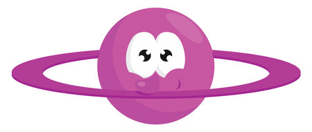 Purple planet saturn, illustration, vector on white background.のイラスト素材