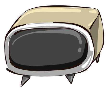 Very old TV, illustration, vector on white background.のイラスト素材