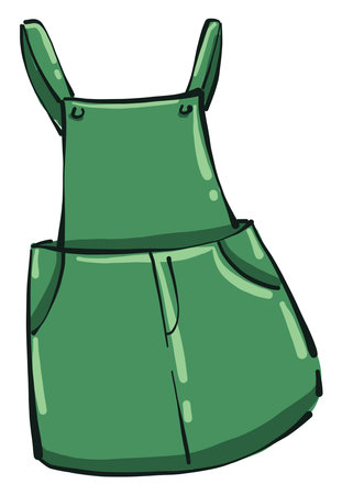 Green shorts, illustration, vector on white background.のイラスト素材