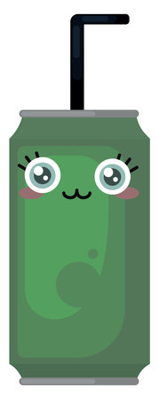 Soda can, illustration, vector on white background.のイラスト素材
