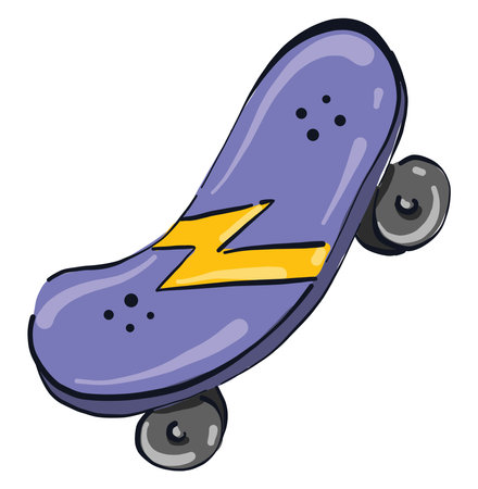 Cool skateboard, illustration, vector on white background.のイラスト素材