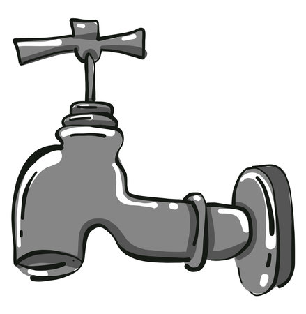 Tap water, illustration, vector on white background.のイラスト素材