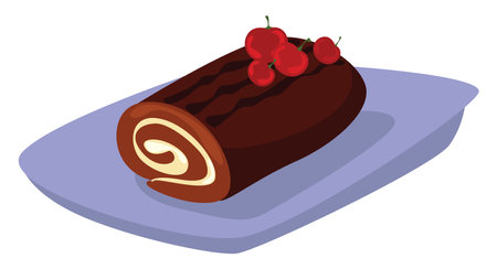 Small sweet roll, illustration, vector on white background.のイラスト素材