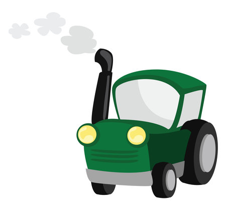 Green truck, illustration, vector on white background.のイラスト素材