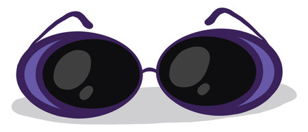 Cool violet sunglasses, illustration, vector on white background.のイラスト素材