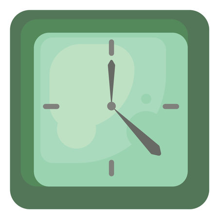 Green clock, illustration, vector on white background.のイラスト素材