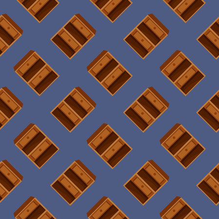 Wooden wardrobe,seamles pattern on  dark purple background.のイラスト素材