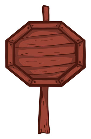 Standing wooden board, illustration, vector on white background.のイラスト素材