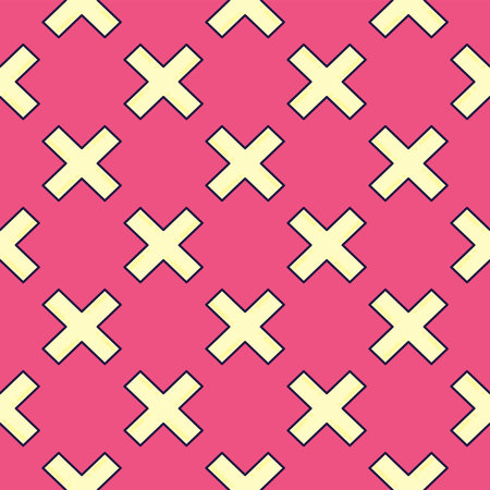 White x,seamless pattern on hot pink background.のイラスト素材