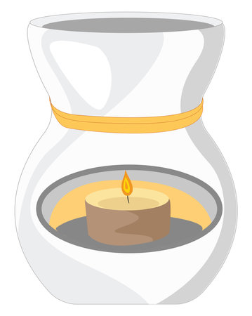 Candle with aroma, illustration, vector on white backgroundのイラスト素材