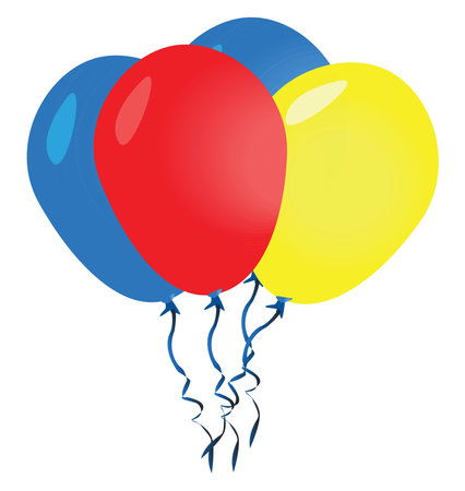 Colorful balloons, illustration, vector on white backgroundのイラスト素材