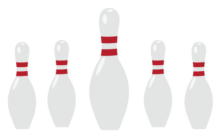 Bowling kegles, illustration, vector on white backgroundのイラスト素材