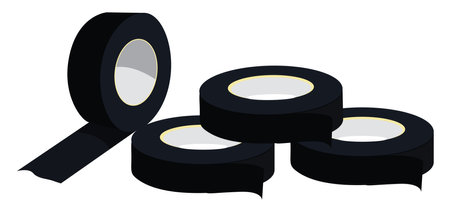 Black tape, illustration, vector on white backgroundのイラスト素材