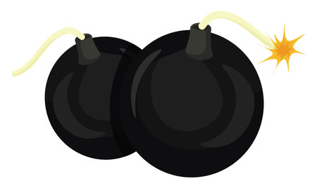 Round bombs, illustration, vector on white backgroundのイラスト素材