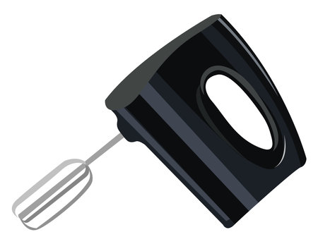 Black hand mixer, illustration, vector on white backgroundのイラスト素材