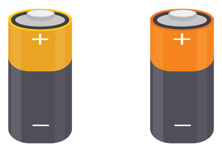 Cell batteries, illustration, vector on white backgroundのイラスト素材