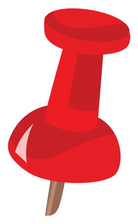 Red pin, illustration, vector on white backgroundのイラスト素材