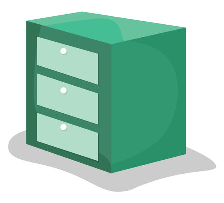 Green night stand, illustration, vector on white backgroundのイラスト素材