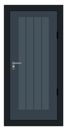 Dark colored door, illustration, vector on white backgroundのイラスト素材