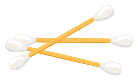 Cotton buds, illustration, vector on white backgroundのイラスト素材