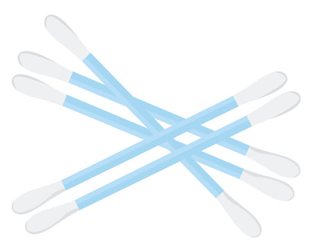 Ear cleaning buds, illustration, vector on white backgroundのイラスト素材