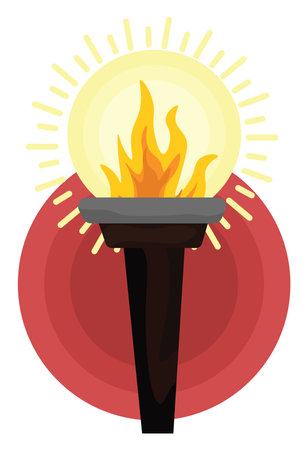 Fire torch, illustration, vector on white backgroundのイラスト素材
