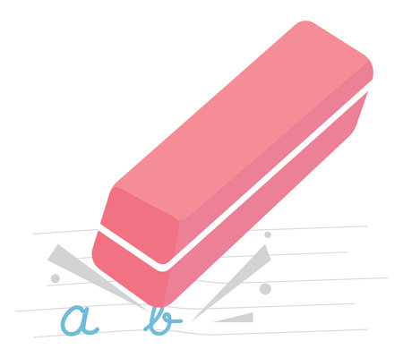 Pink eraser, illustration, vector on white backgroundのイラスト素材