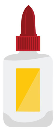 Small glue bottle, illustration, vector on white backgroundのイラスト素材