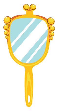 Golden mirror, illustration, vector on white backgroundのイラスト素材