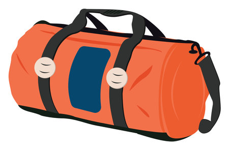 Orange Gym bag, illustration, vector on white backgroundのイラスト素材