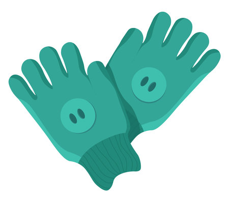 Blue gloves, illustration, vector on white backgroundのイラスト素材