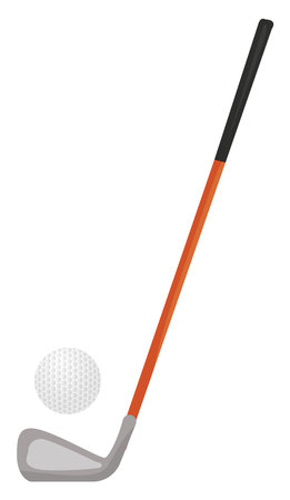 Golf stick an a ball, illustration, vector on white backgroundのイラスト素材