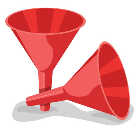 Red funnel, illustration, vector on white backgroundのイラスト素材