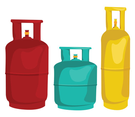 Gas cylinder, illustration, vector on white backgroundのイラスト素材