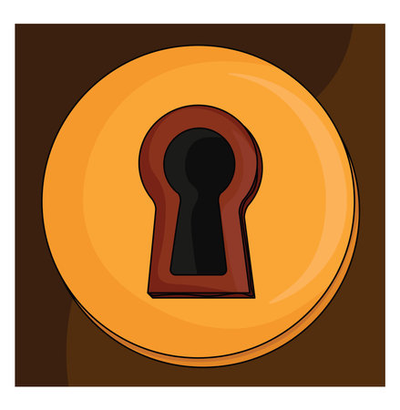 Small Keyhole, illustration, vector on white backgroundのイラスト素材