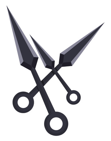 Kunai knife, illustration, vector on white backgroundのイラスト素材