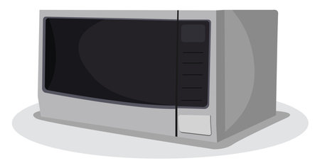 Grey microwave, illustration, vector on white backgroundのイラスト素材