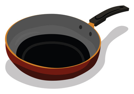 Frying pan, illustration, vector on white backgroundのイラスト素材
