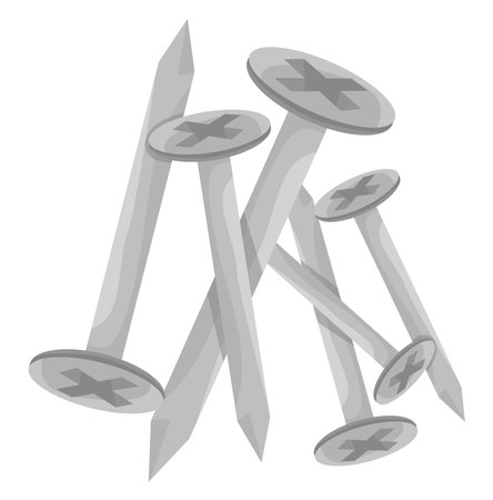 Grey nails, illustration, vector on white backgroundのイラスト素材
