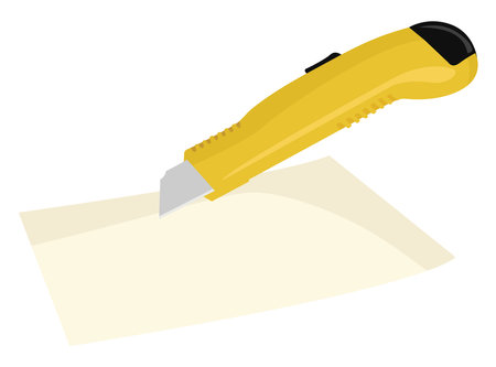 Paper cutter, illustration, vector on white backgroundのイラスト素材
