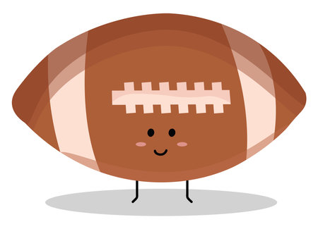 Rugby ball, illustration, vector on white backgroundのイラスト素材