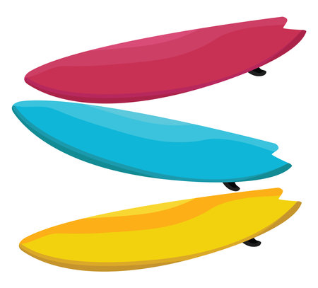 Surf boards, illustration, vector on white backgroundのイラスト素材