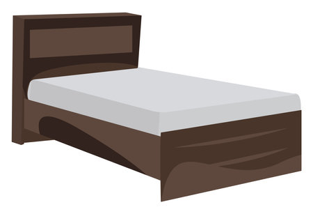 Small bed, illustration, vector on white backgroundのイラスト素材